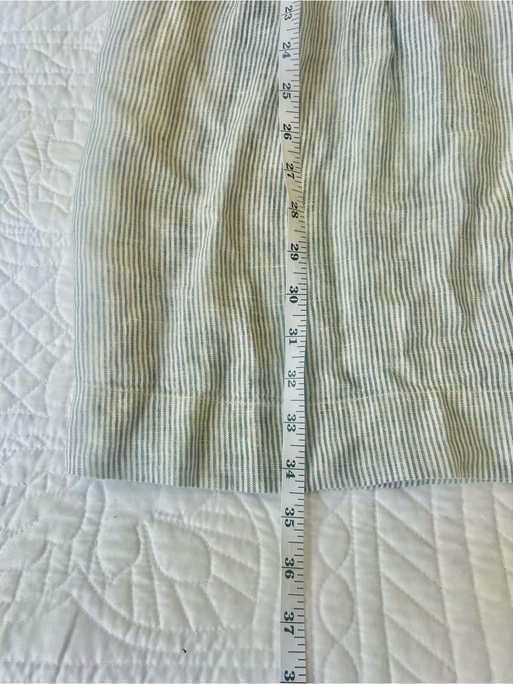 Quince 100% Linen Light Blue Striped Sleeveless Midi Dress - Picture 10 of 12